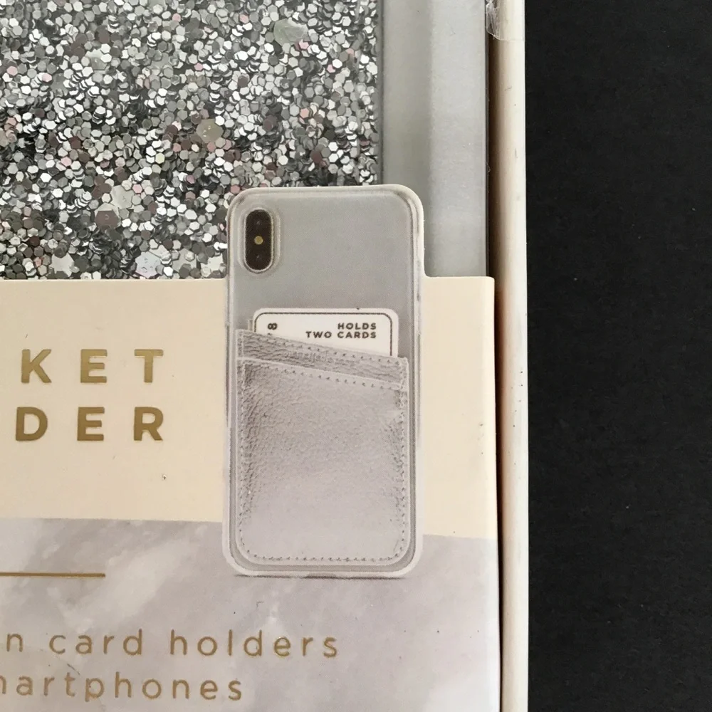 NANETTE LEPORE SILVER GLITTER PHONE POCKET…